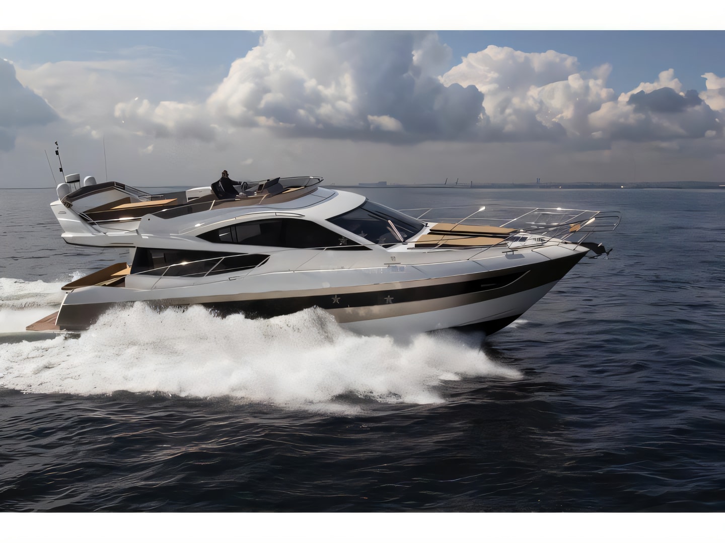 Exterior overview of Galeon 550 Sky motoryacht for charter from Rogoznica Marina Frapa in the Split sailing area Croatia