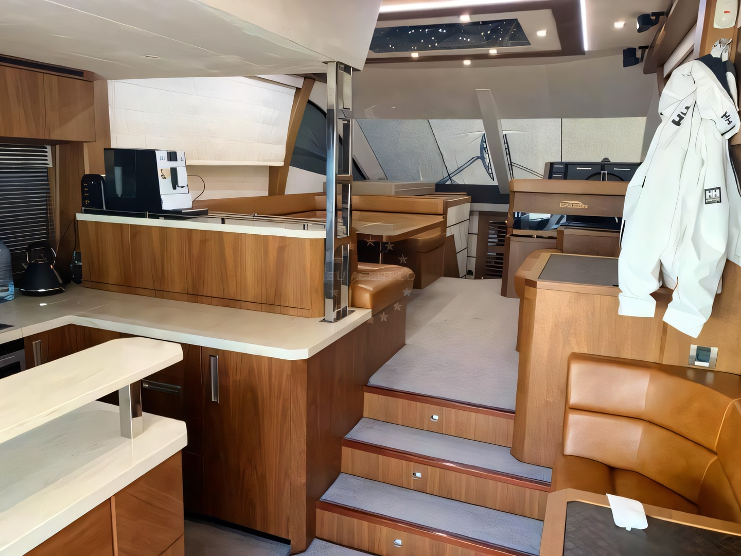 Interior of Galeon 550 Sky motoryacht with 3 cabins Croatia yacht charter