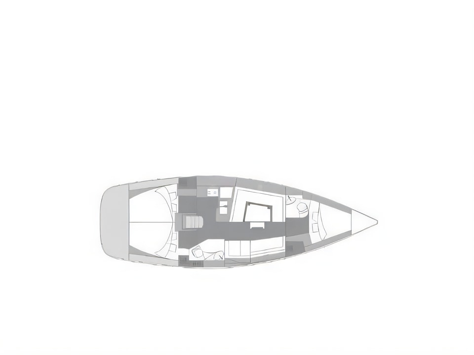 Layout of Elan Impressin 40.1 sail boat with 3 cabins Croatia yacht charter