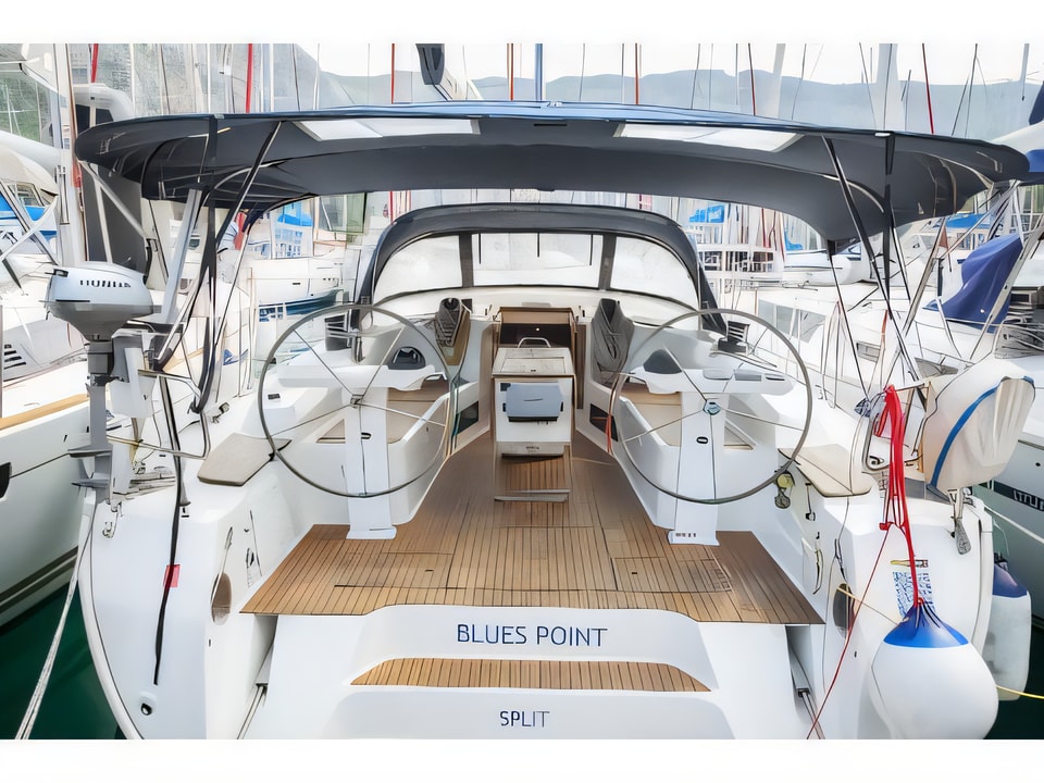Exterior overview of Bavaria Cruiser 45 sail boat for charter from Trogir ACI Marina in the Split sailing area Croatia