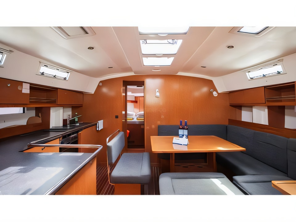 Interior of Bavaria Cruiser 45 sail boat with 4 cabins Croatia yacht charter