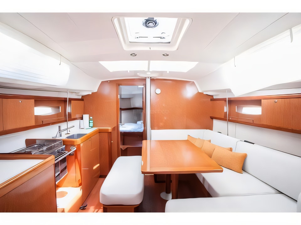 Interior of Oceanis 40 sail boat with 3 cabins Croatia yacht charter