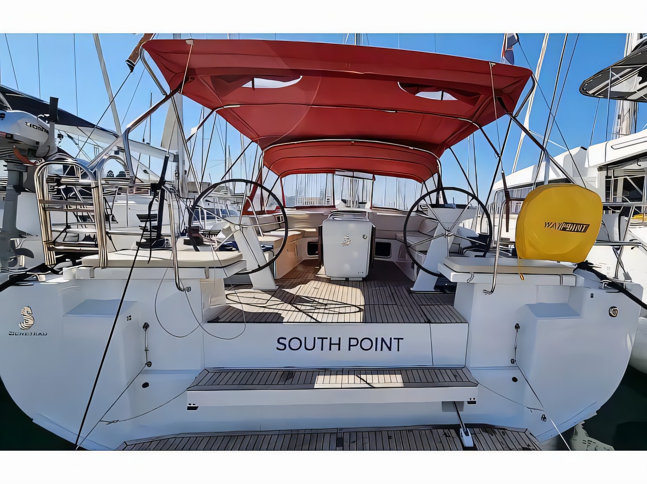 Exterior overview of Oceanis 51.1 sail boat for charter from Trogir ACI Marina in the Split sailing area Croatia