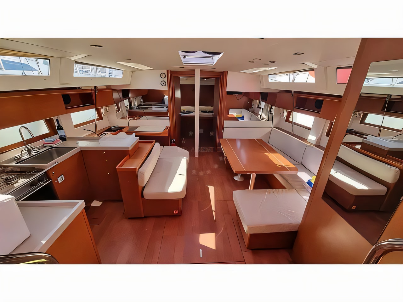 Layout of Oceanis 51.1 sail boat with 6 cabins Croatia yacht charter