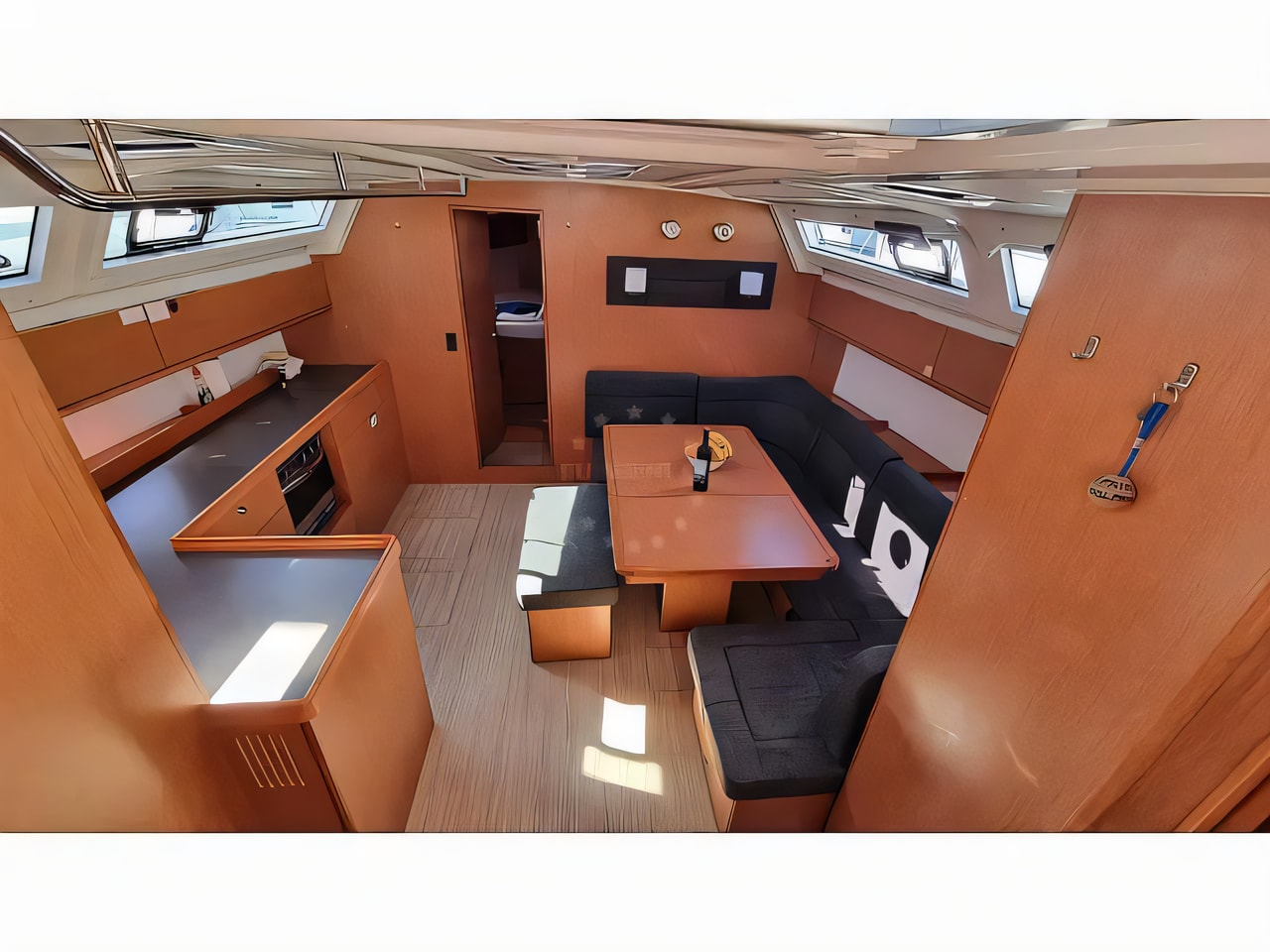Layout of Bavaria Cruiser 46 sail boat with 4 cabins Croatia yacht charter