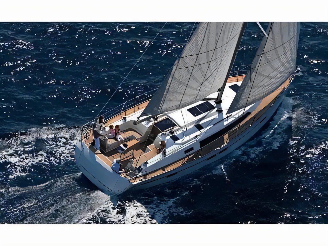 Exterior overview of Bavaria Cruiser 46 sail boat for charter from Dubrovnik ACI Marina in the Dubrovnik sailing area Croatia