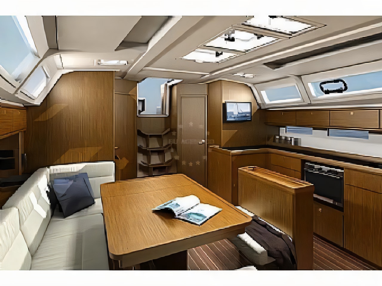 Layout of Bavaria Cruiser 46 sail boat with 4 cabins Croatia yacht charter