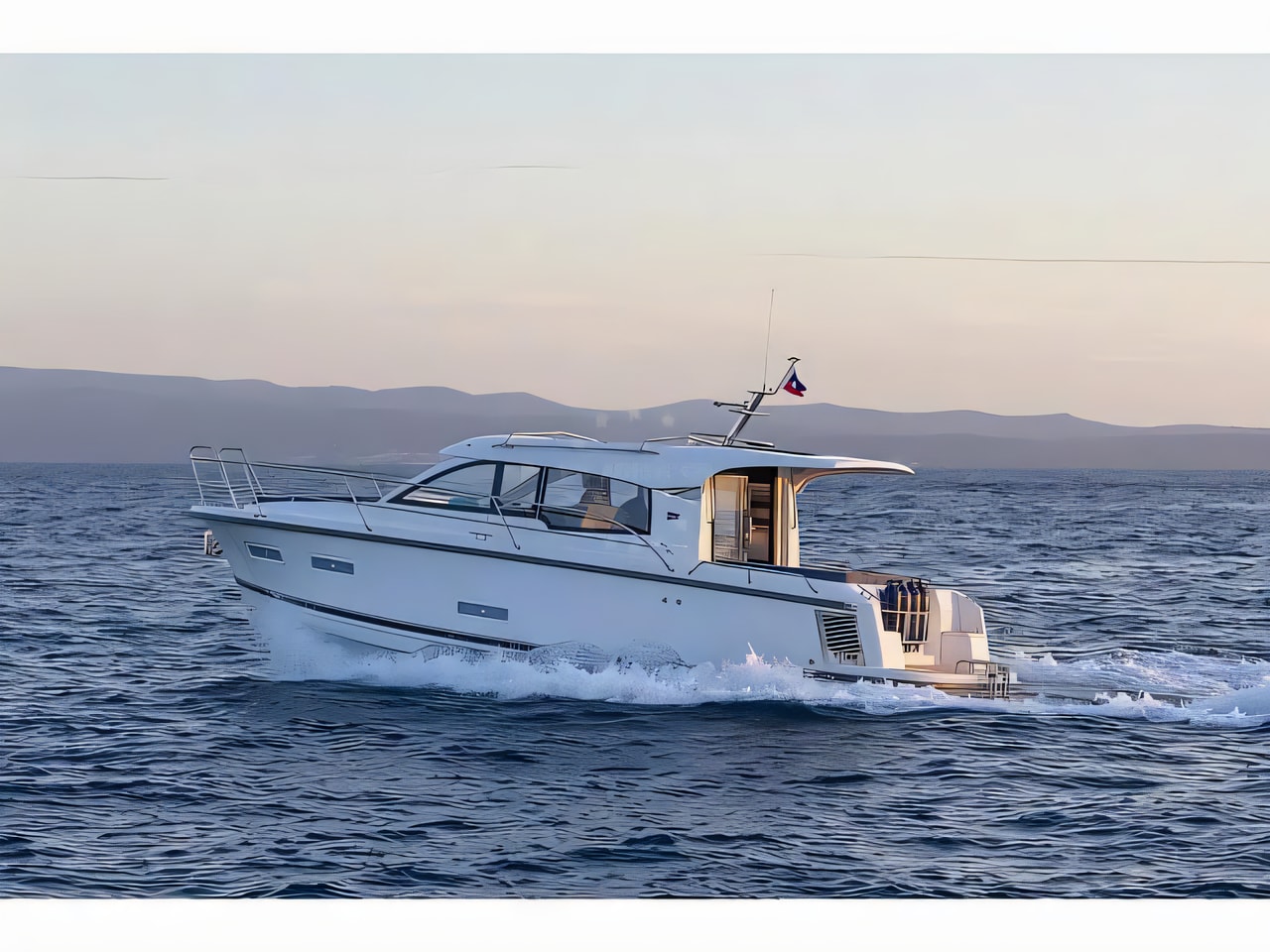 Exterior overview of Nimbus 305 Coupe NEW motor boat for charter from Split Marina Mornar in the Split sailing area Croatia