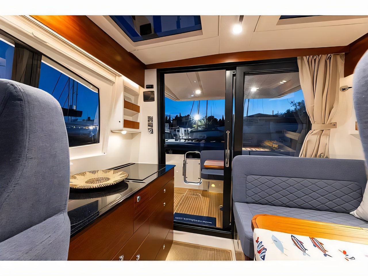 Layout of Nimbus 305 Coupe NEW motor boat with 2 cabins Croatia yacht charter
