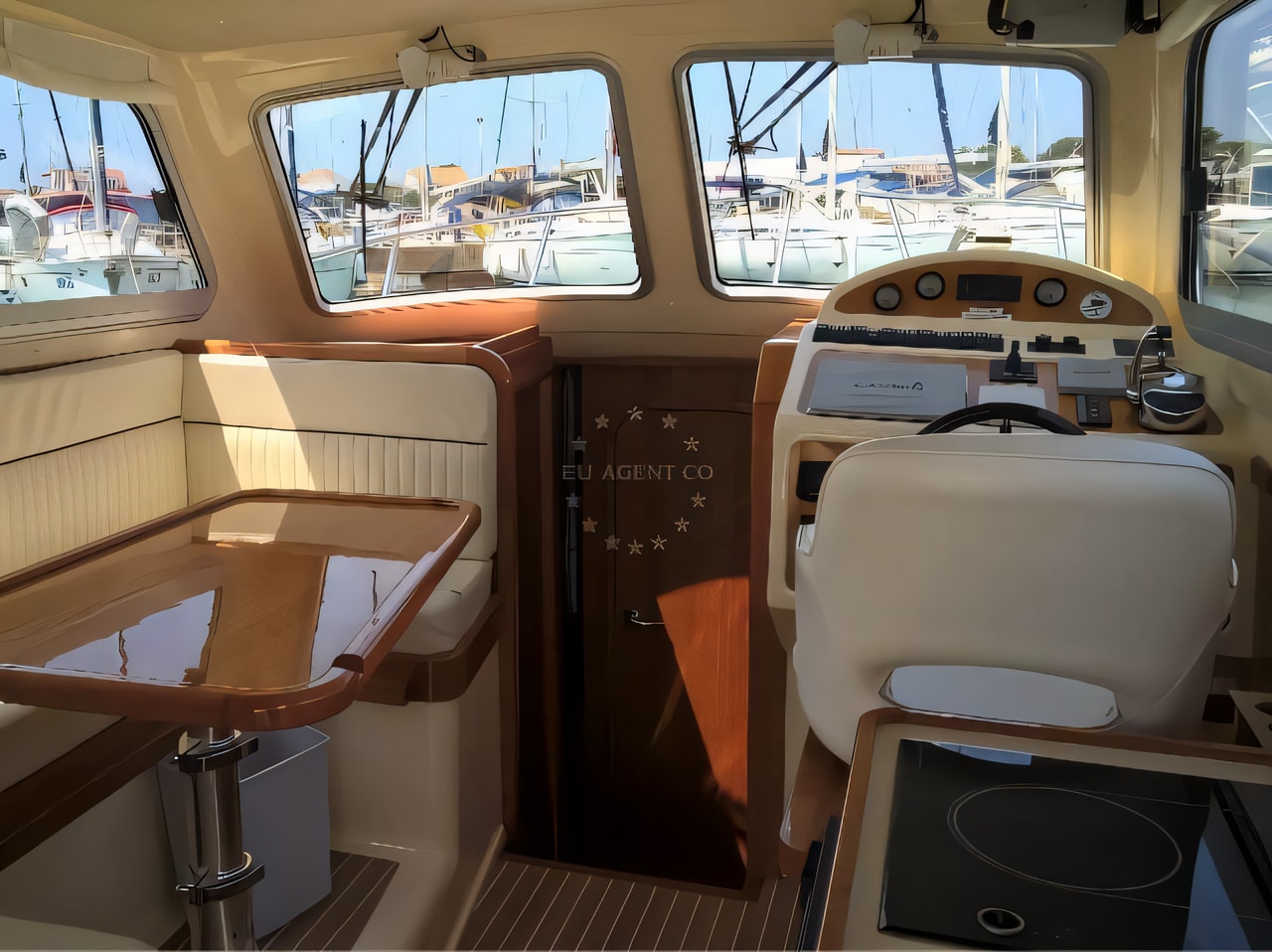 Layout of Damor 980 Fjera motor boat with 2 cabins Croatia yacht charter