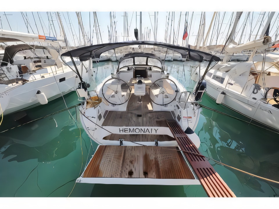 Exterior overview of Bavaria Cruiser 41 sail boat for charter from Biograd Marina Kornati in the Kornati sailing area Croatia