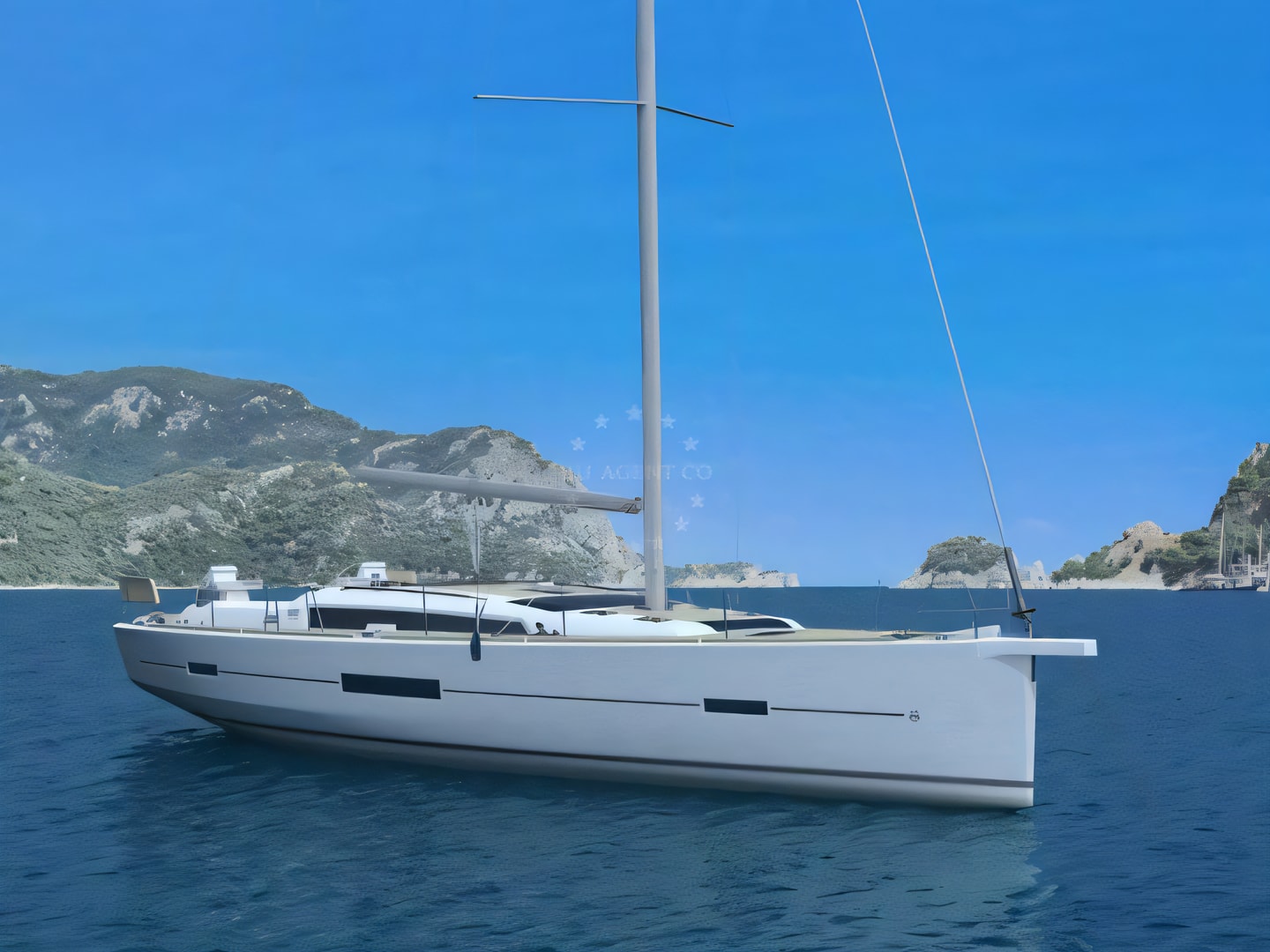 Exterior overview of Dufour 520 Grand Large sail boat for charter from Seget Donji Marina Baotic in the Split sailing area Croatia