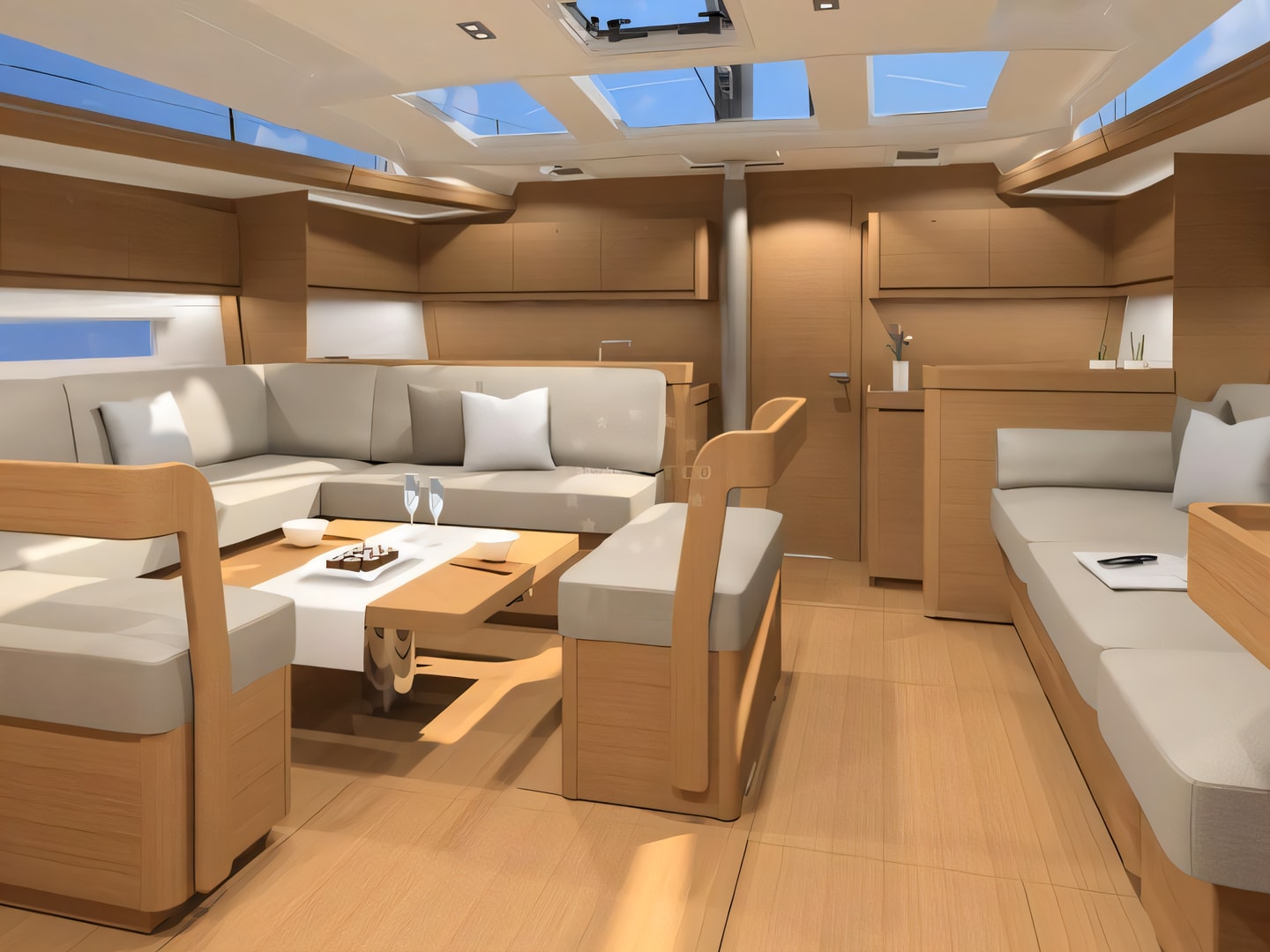 Interior of Dufour 520 Grand Large sail boat with 5 cabins Croatia yacht charter