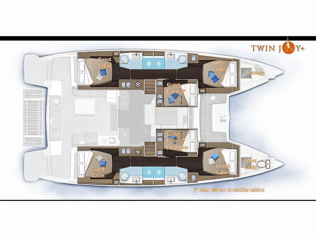 Interior of Lagoon 51 NEW catamaran with 7 cabins Croatia yacht charter