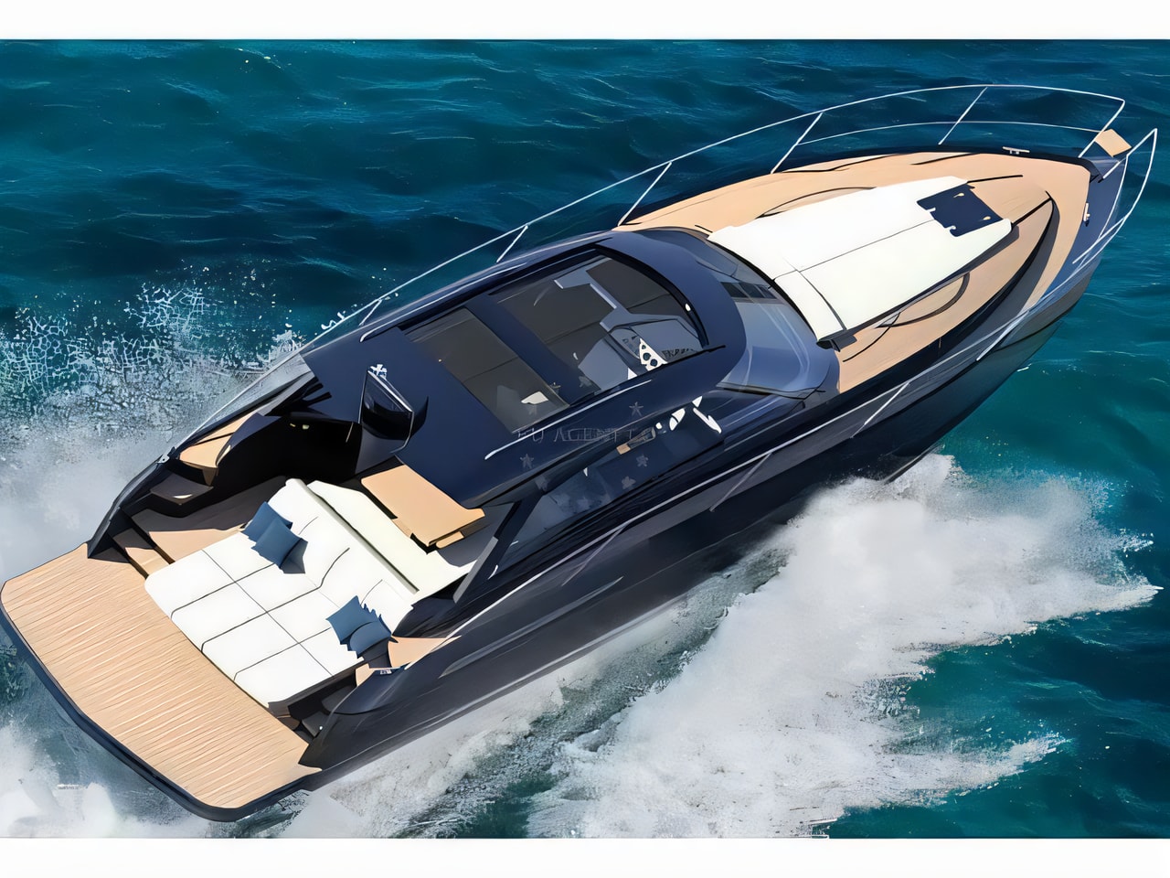 Exterior overview of Focus Power 44 Hard Top motoryacht for charter from Sukosan Marina Dalmacija in the Zadar sailing area Croatia