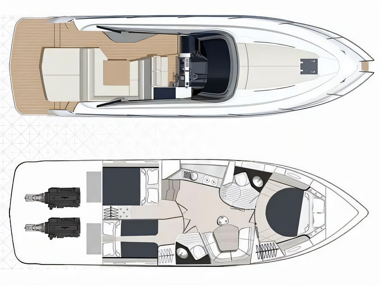 Interior of Focus Power 44 Hard Top motoryacht with 3 cabins Croatia yacht charter