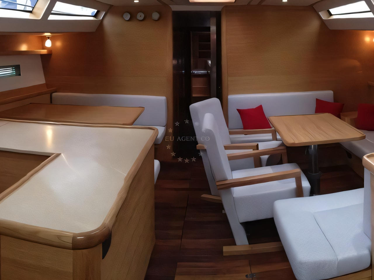 Layout of D&D Kufner 54 sail boat with 5 cabins Croatia yacht charter