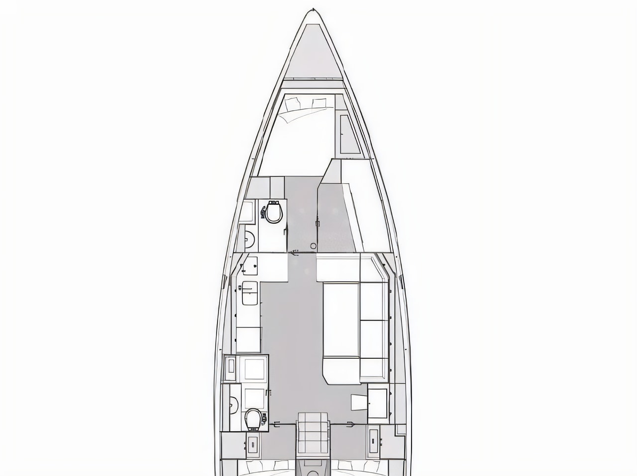 Interior of Elan Impression 43 NEW sail boat with 4 cabins Croatia yacht charter