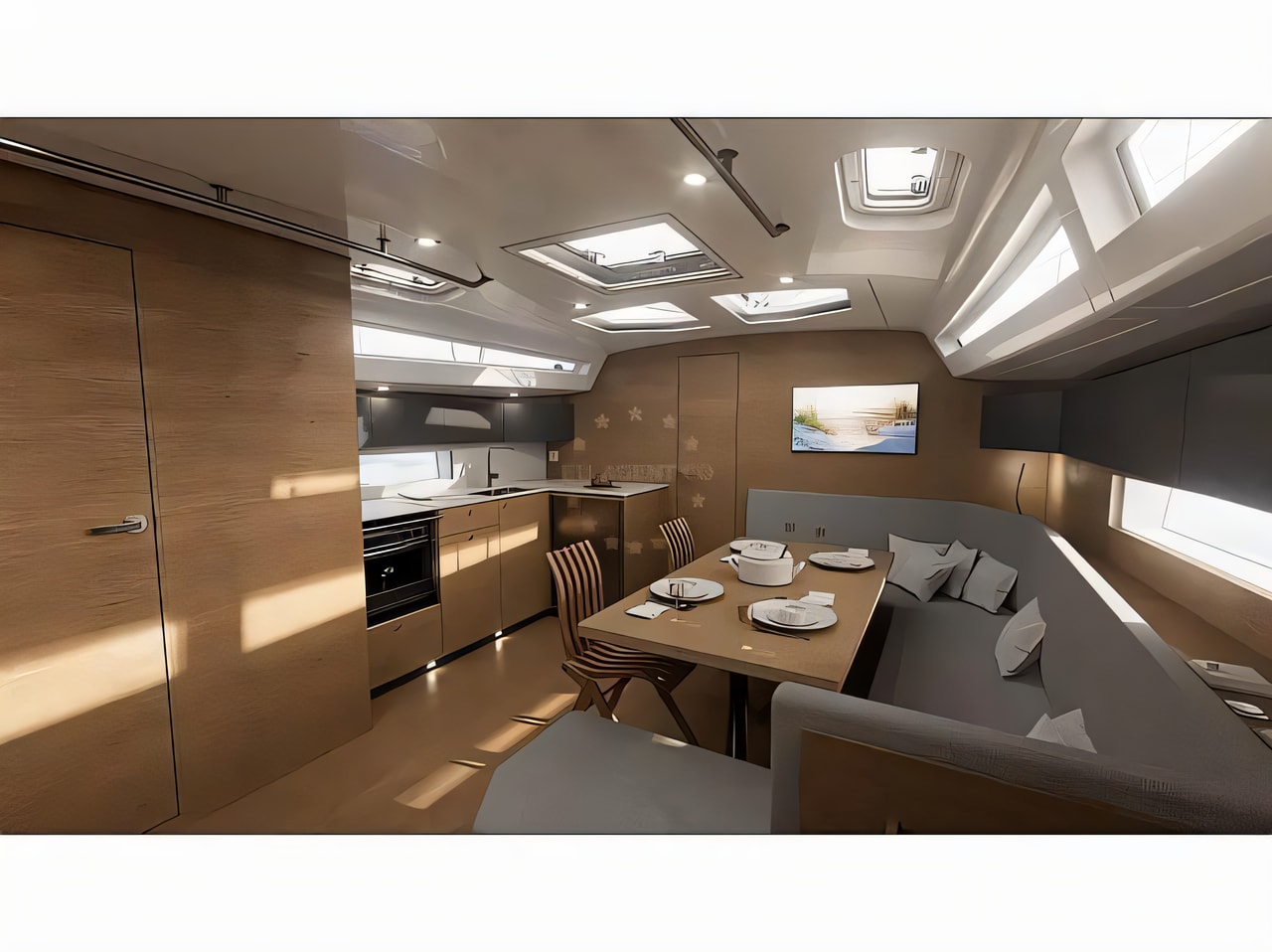 Layout of Elan Impression 43 NEW sail boat with 4 cabins Croatia yacht charter