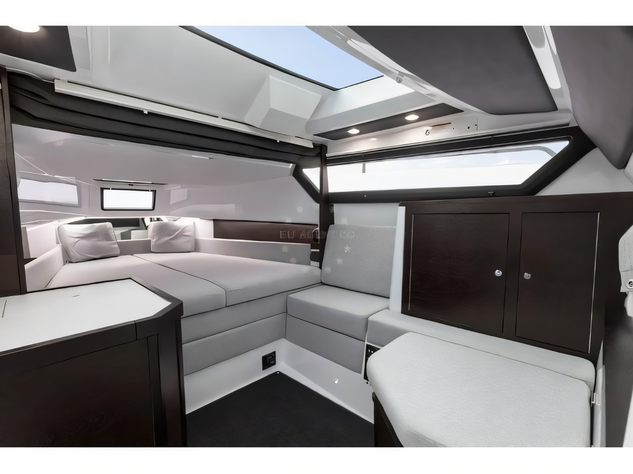 Axopar 37 Sun Top yacht layout 2 cabins Croatia charter