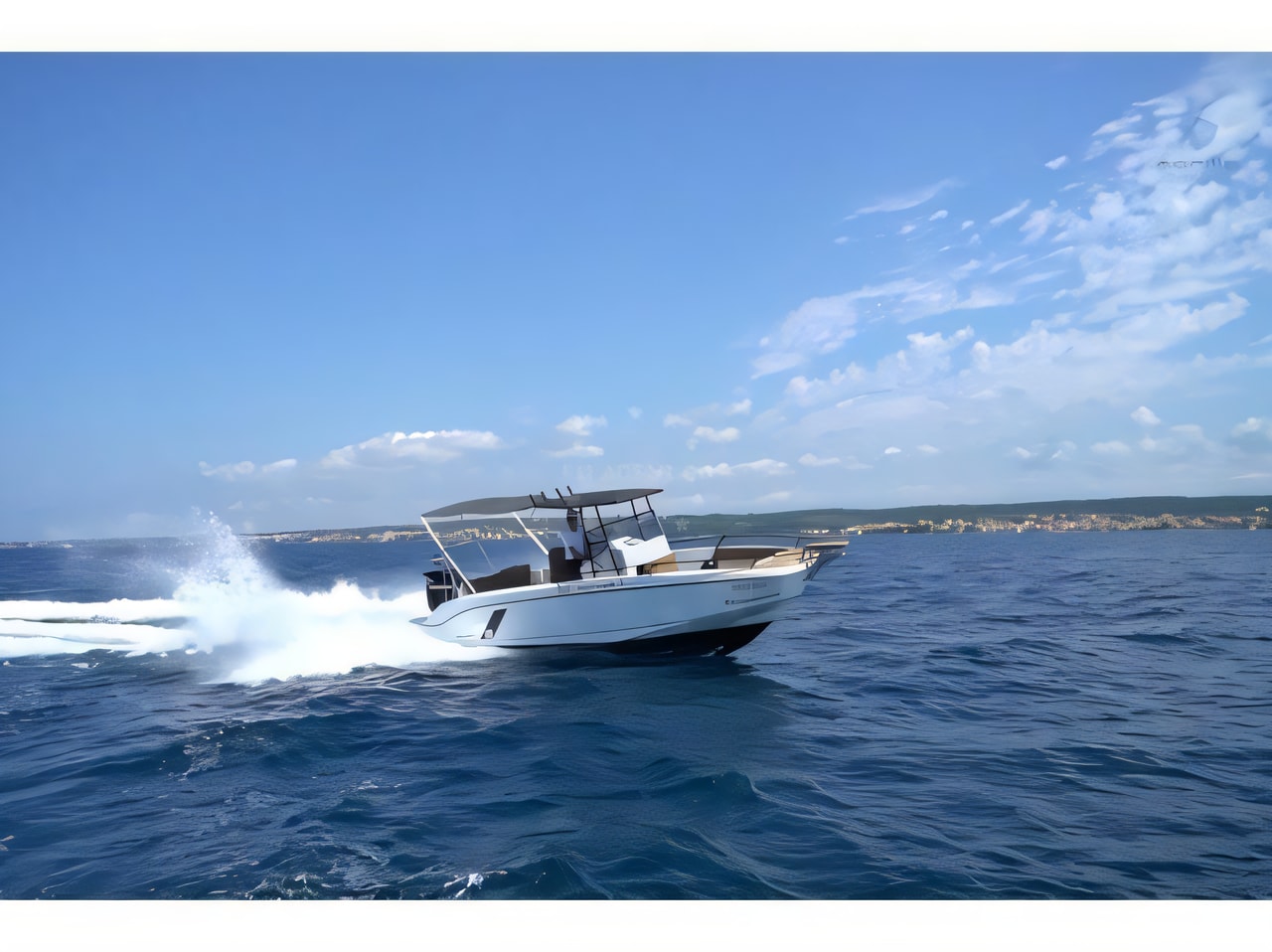 Exterior overview of Beneteau Flyer 8 motor boat for charter from Zadar Marina Borik in the Kornati sailing area Croatia