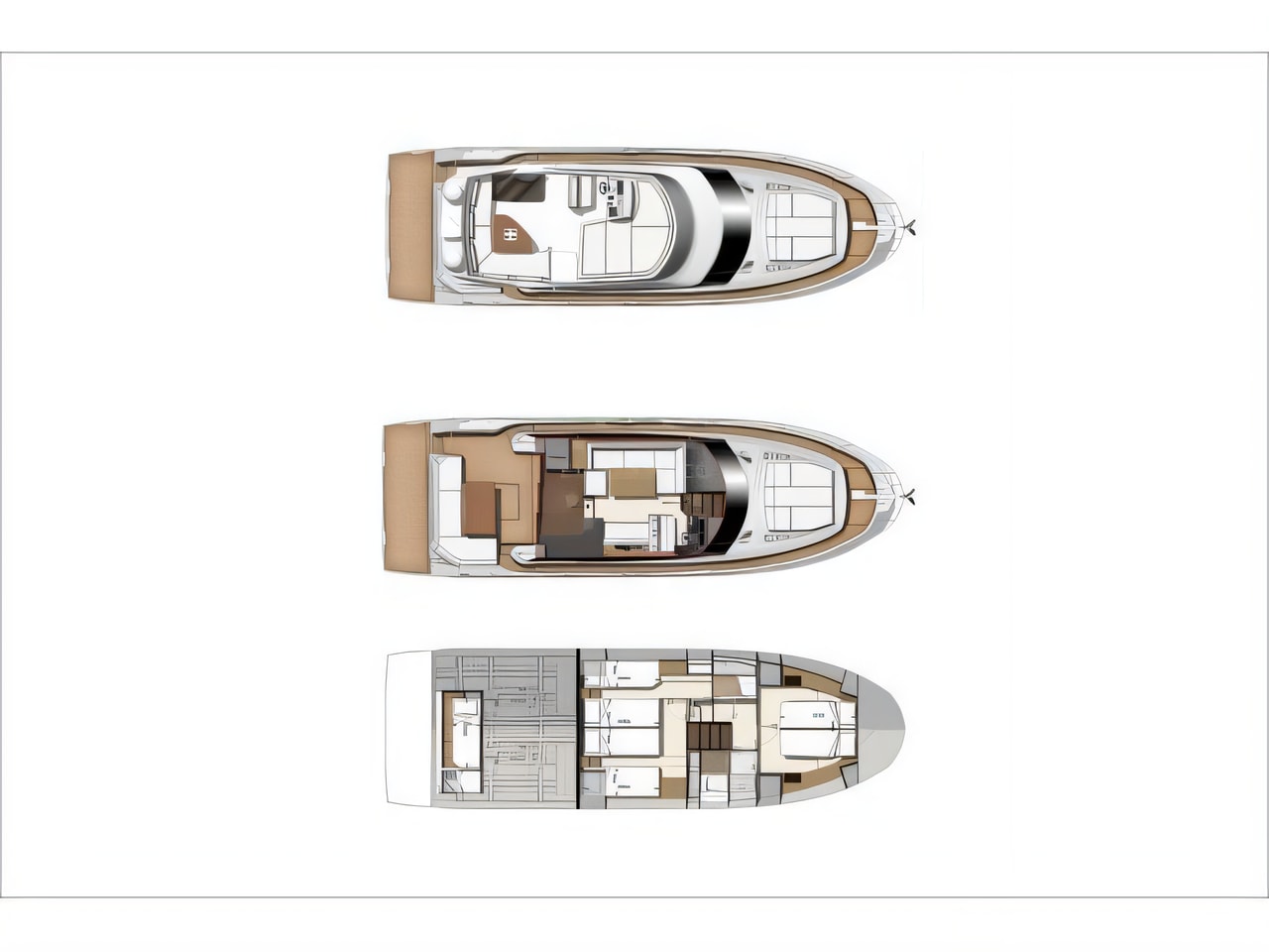 Interior of Prestige 460 Fly motoryacht with 3 cabins Croatia yacht charter