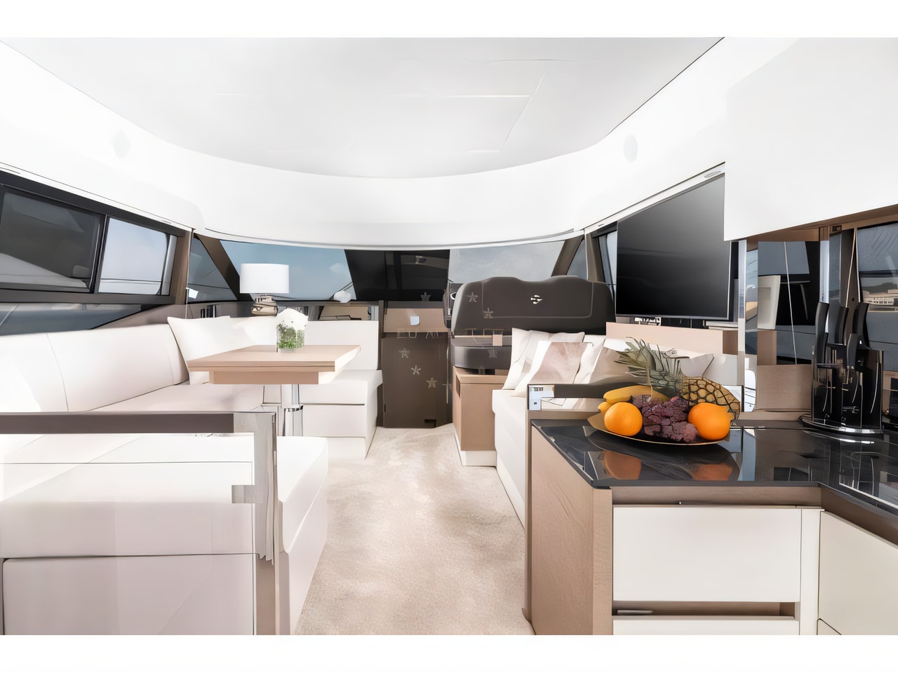 Layout of Prestige 460 Fly motoryacht with 3 cabins Croatia yacht charter