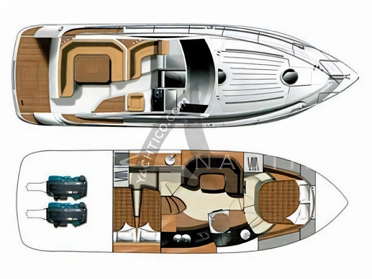 Interior of Mirakul 30 HT motor boat with 2 cabins Croatia yacht charter