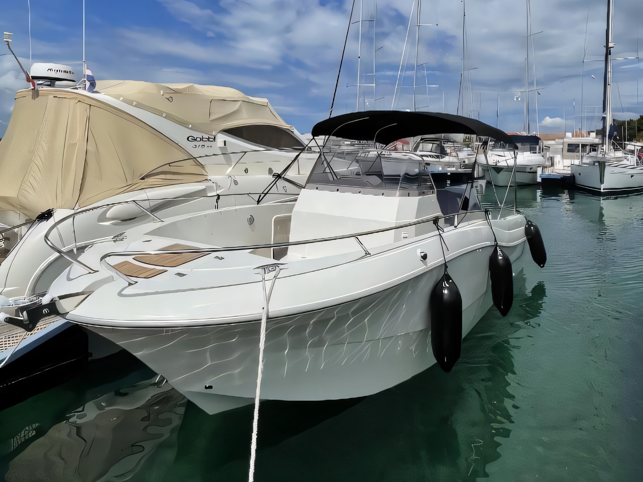 Interior of Atlantic 750 motor boat with 0 cabins Croatia yacht charter