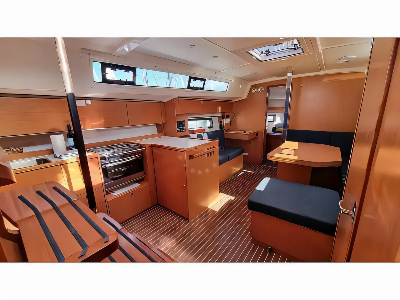 Layout of Bavaria C42 sail boat with 3 cabins Croatia yacht charter