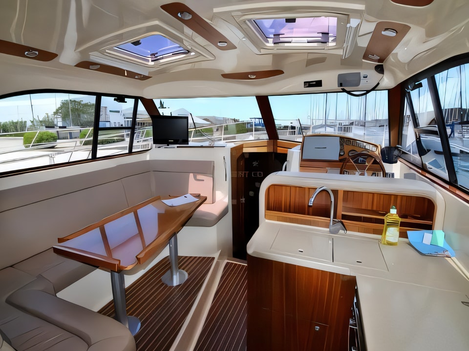 Interior of ADRIANA 44 BT motor boat with 3 cabins Croatia yacht charter