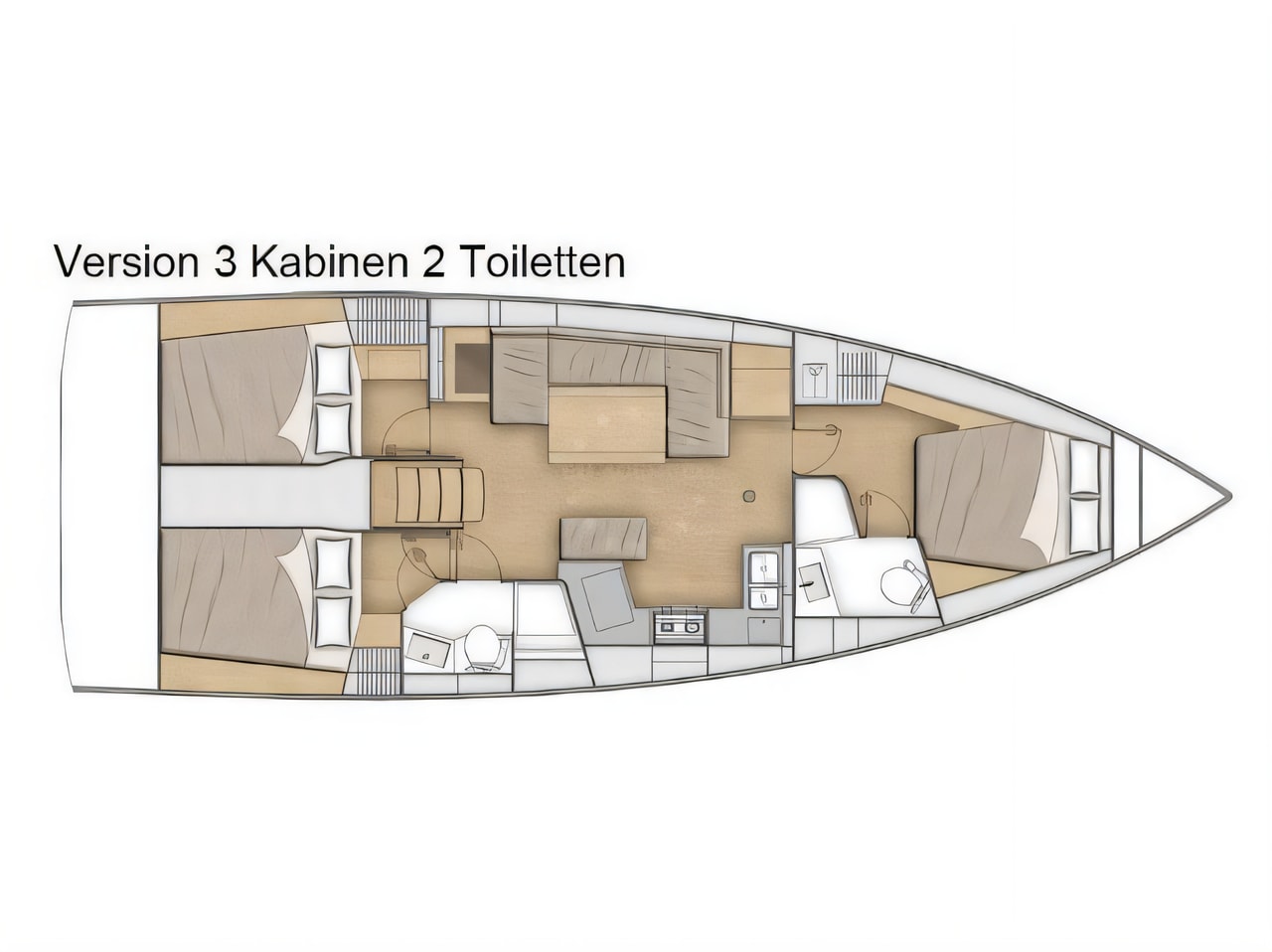 Interior of Oceanis 40.1 sail boat with 3 cabins Croatia yacht charter