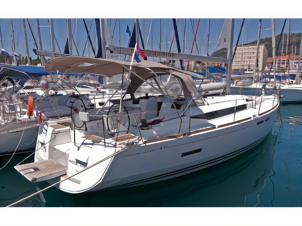 Exterior overview of Sun Odyssey 439 sail boat for charter from Split ACI Marina in the Split sailing area Croatia