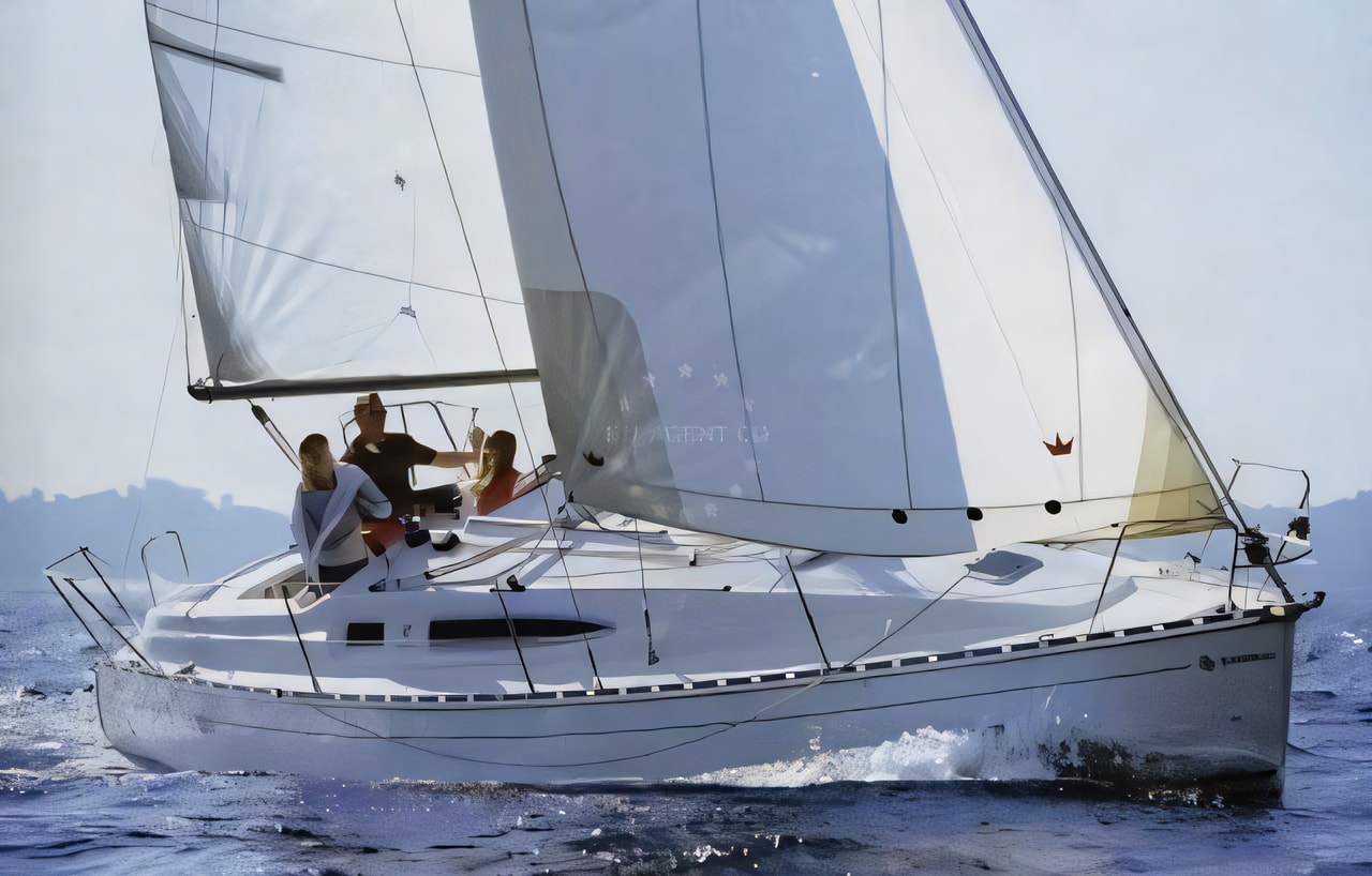 Exterior overview of Sun Odyssey 29.2 sail boat for charter from Malinska Hotel Malin port in the Istria / Kvarner sailing area Croatia