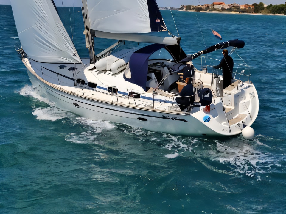 Exterior overview of BAVARIA C 46 BT sail boat for charter from Sukosan Marina Dalmacija in the Zadar sailing area Croatia