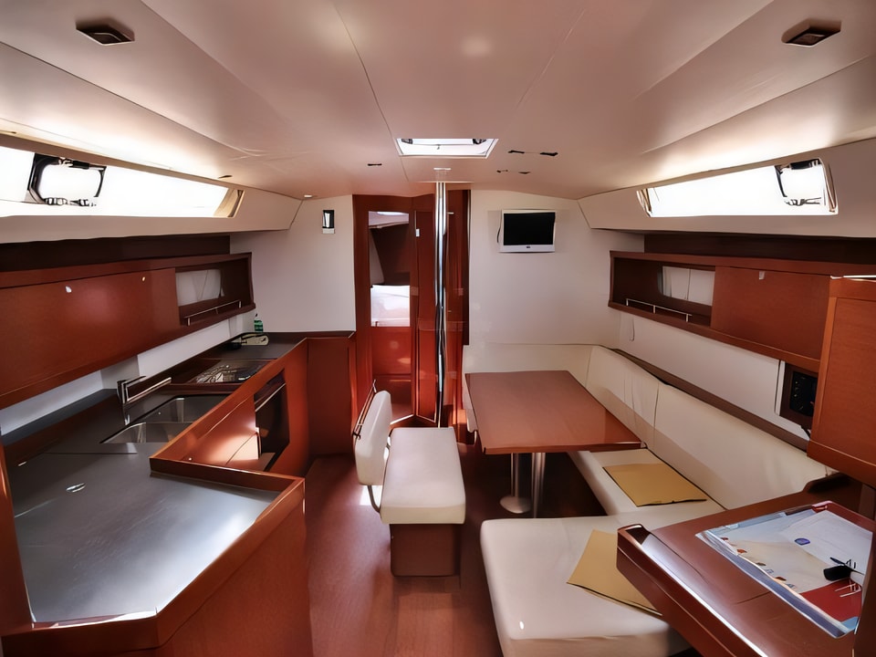 Interior of OCEANIS 45 BT sail boat with 4 cabins Croatia yacht charter