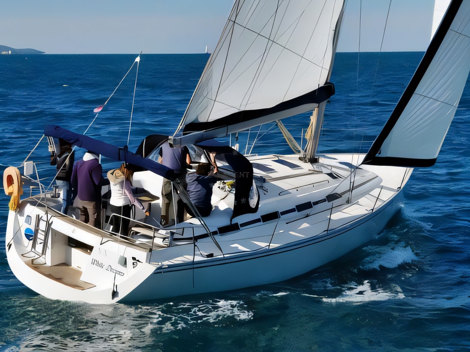 Exterior overview of EMINENCE 40 BT sail boat for charter from Sukosan Marina Dalmacija in the Zadar sailing area Croatia