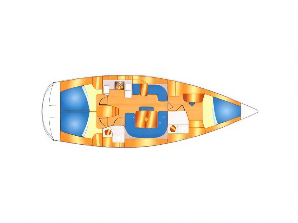 Layout of EMINENCE 40 BT sail boat with 3 cabins Croatia yacht charter