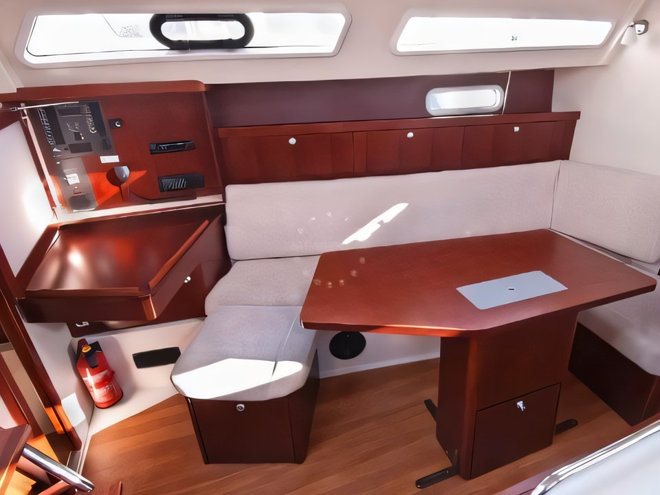 Interior of HANSE 350 sail boat with 3 cabins Croatia yacht charter