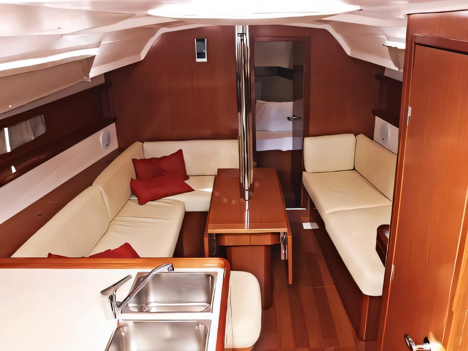 Interior of OCEANIS 34 sail boat with 3 cabins Croatia yacht charter