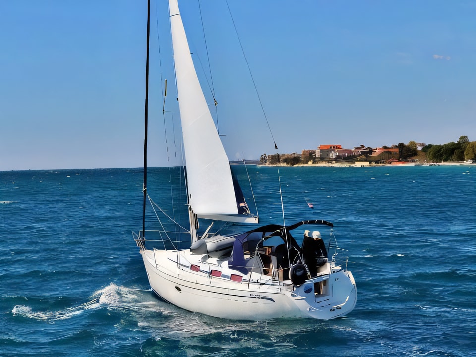Exterior overview of BAVARIA 33 C sail boat for charter from Sukosan Marina Dalmacija in the Kornati sailing area Croatia