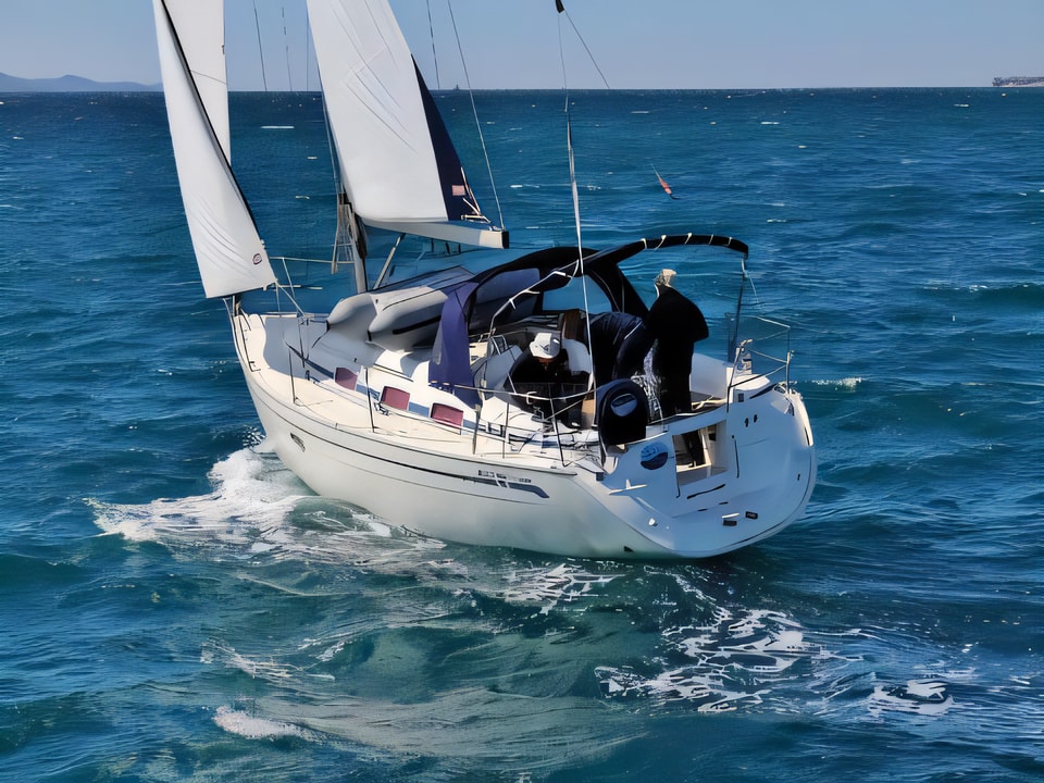 Exterior overview of BAVARIA 33 C sail boat for charter from Sukosan Marina Dalmacija in the Zadar sailing area Croatia