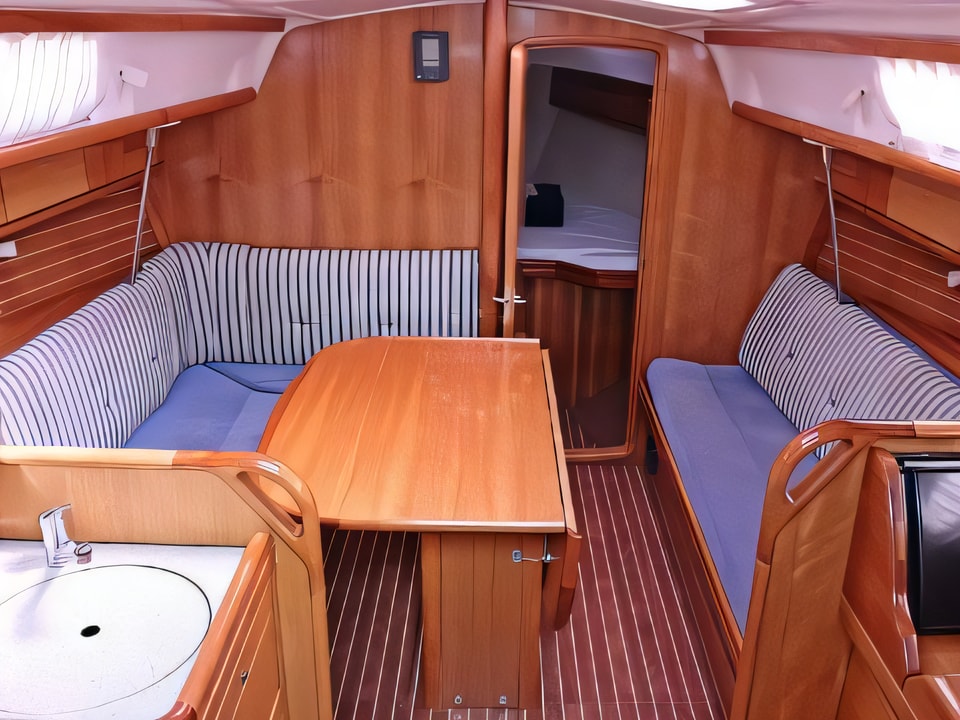 Interior of BAVARIA 33 C sail boat with 2 cabins Croatia yacht charter