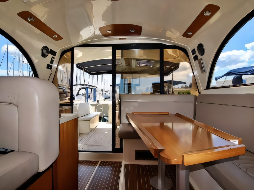 Interior of ADRIANA 44 BT motor boat with 3 cabins Croatia yacht charter