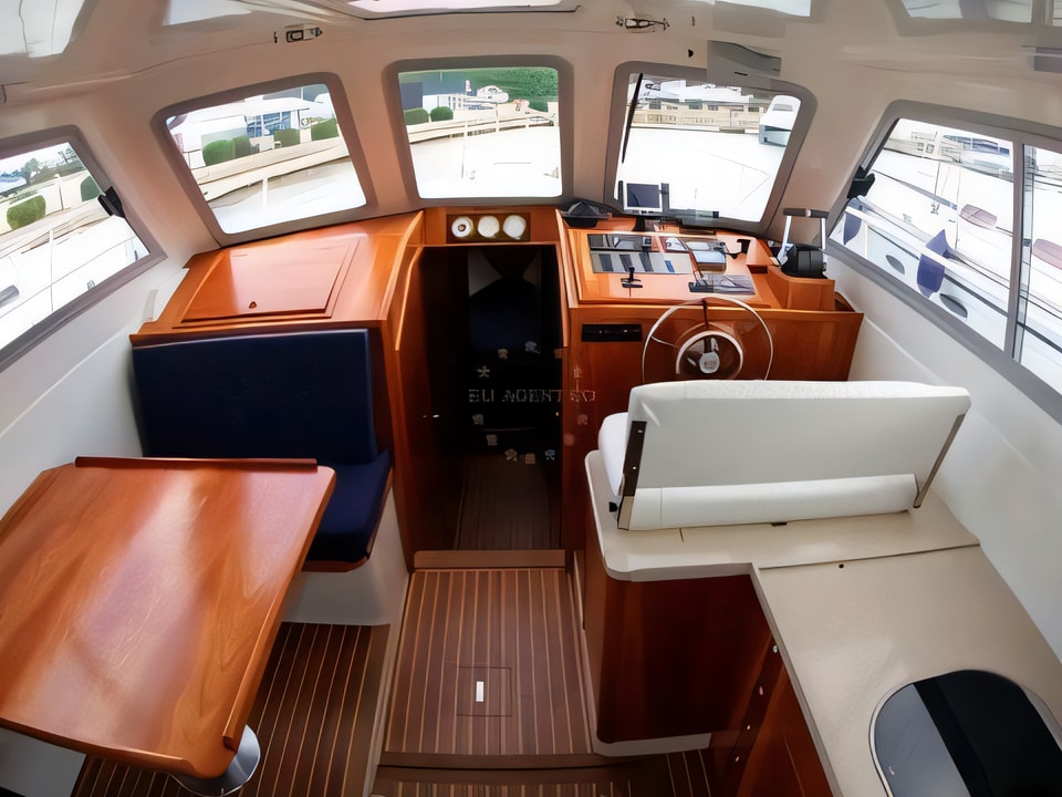 Interior of ADRIA 1002V BT motor boat with 3 cabins Croatia yacht charter