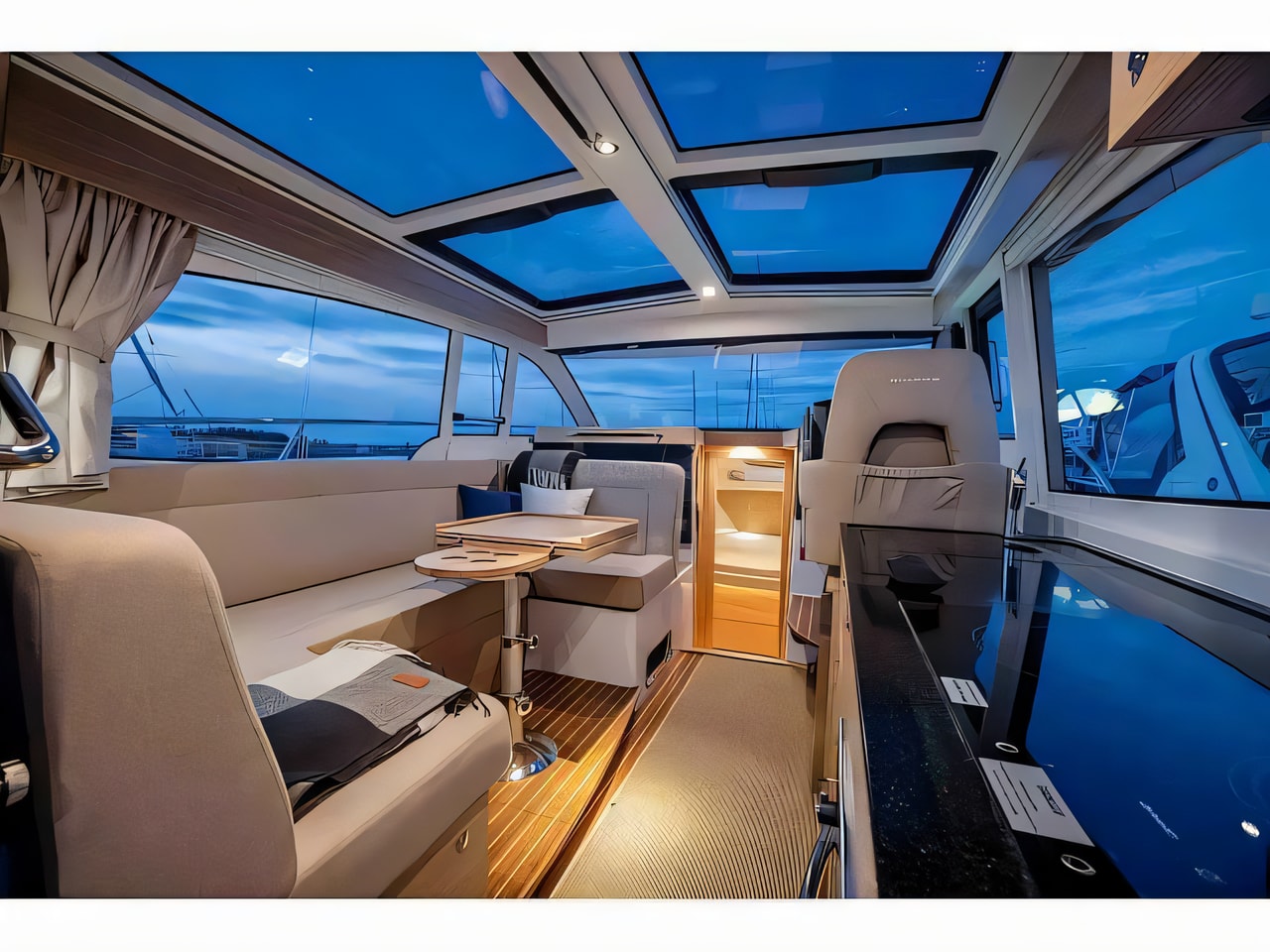 Layout of Nimbus 365 Coupe NEW motor boat with 2 cabins Croatia yacht charter