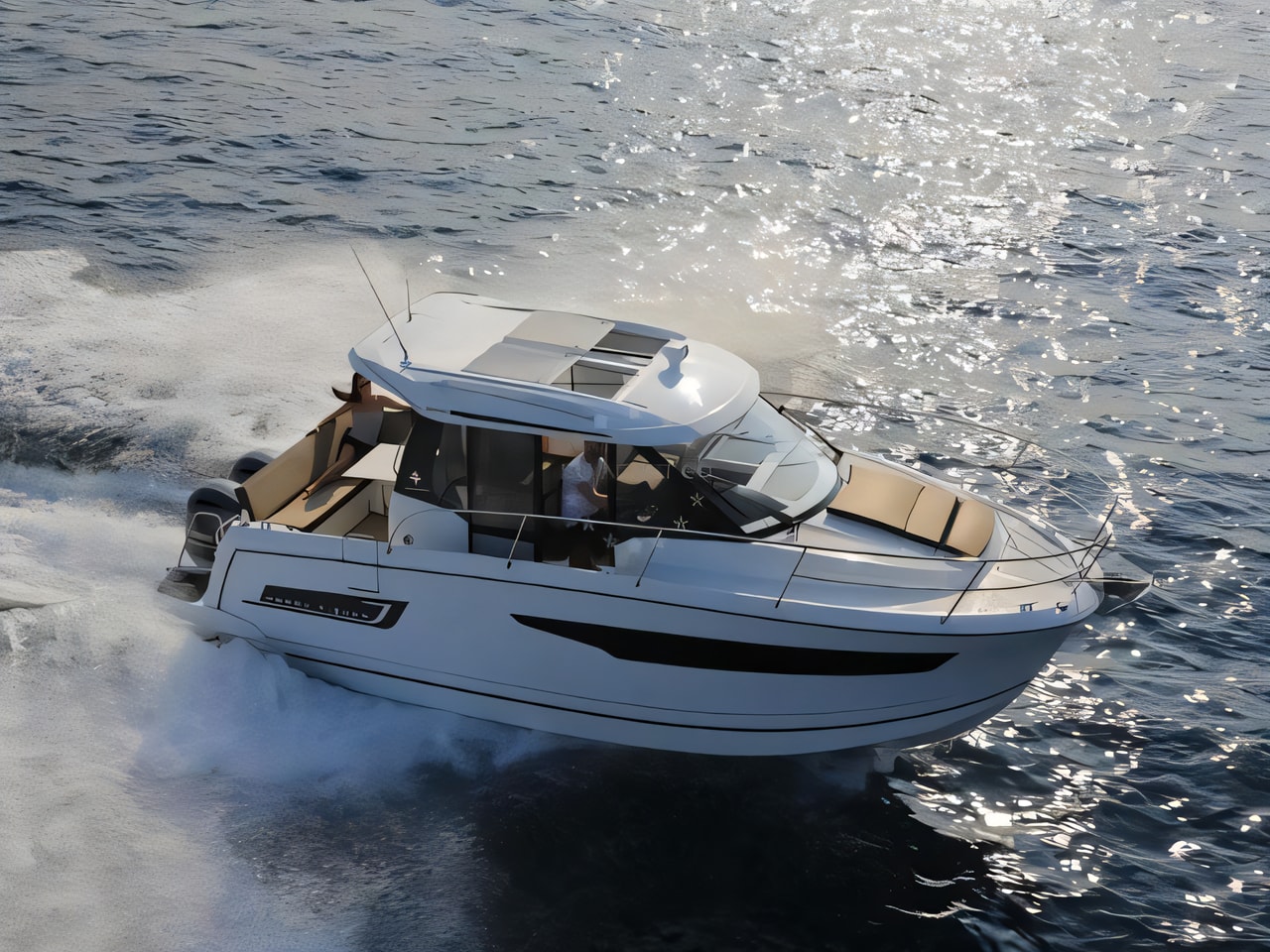 Exterior overview of Merry Fisher 895 motor boat for charter from Povljana Marina in the Kornati sailing area Croatia