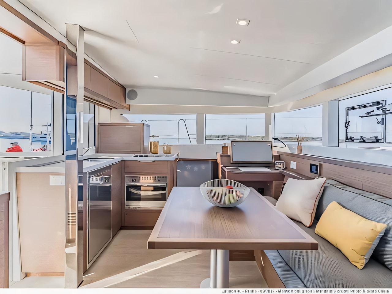 Layout of Lagoon 40 catamaran with 6 cabins Croatia yacht charter