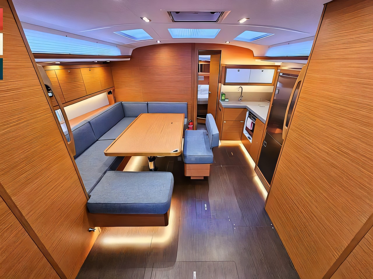 Layout of Dufour 470 Grand Large sail boat with 4 cabins Croatia yacht charter