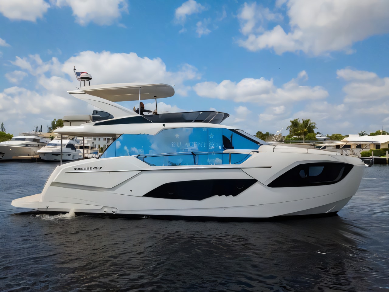 Absolute 47 Fly motor yacht for charter from Seget Donji / Marina Baotic Split sailing area Croatia